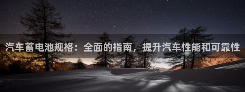 优发娱乐官网地址：汽车蓄电池规格：全面的指南，提升汽车性能和可靠性