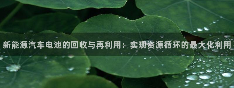 优发国际手机登录下载安装苹果：新能源汽车电池的回收与再利用：实现资源循环的最大化利用
