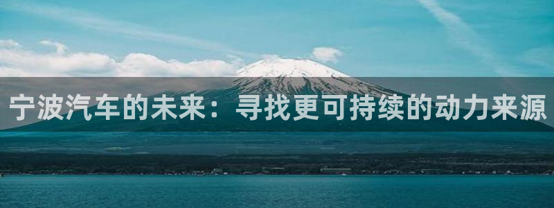 优发国际平台18：宁波汽车的未来：寻找更可持续的动力来源