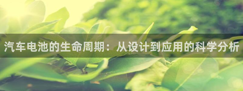 优发娱乐pc版官网：汽车电池的生命周期：从设计到应用的科学分析